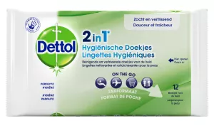 Lingettes hygiénique désinfectante 2en1 x12 - DETTOL
