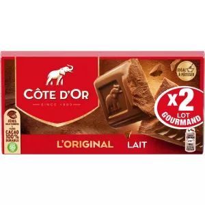 Tablette de chocolat au lait L'Original 2x200 - COTE D'OR