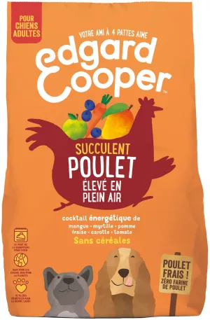 Croquettes pour chien Adulte au poulet sans céréales 1KG - EDGARD COOPER