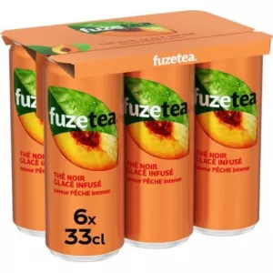 Boisson au thé glacé saveur pêche intense 6x33cl - FUZE TEA