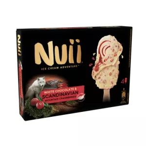 Bâtonnets glacés chocolat blanc & baies rouges des montagnes scandinaves x4 - NUII