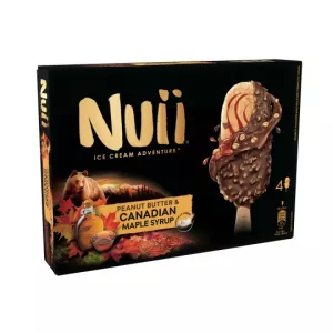 Bâtonnets glacés beurre de cacahuète & sirop d'érable du Canada x4 - NUII