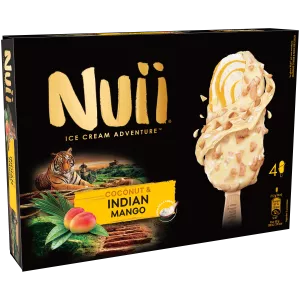 Bâtonnets glacés mangue d'Inde & noix de coco x4 286 g - NUII