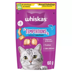 Friandises Pour Chat Adulte Saveur Saumon 60g - Whiskas
