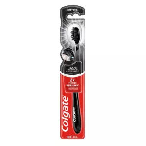 Cepillo de dientes negro carbón 360 - COLGATE