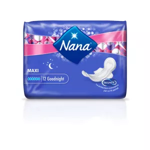 Serviettes Hygiéniques avec Ailettes Nuit Maxi Goodnight x12 - NANA