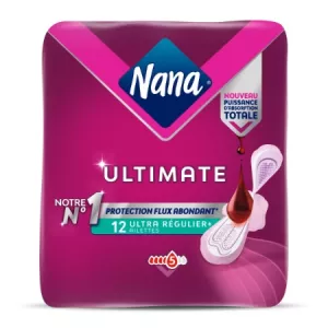 Serviettes Ultimate Ultra Régulier avec ailettes x12 - NANA