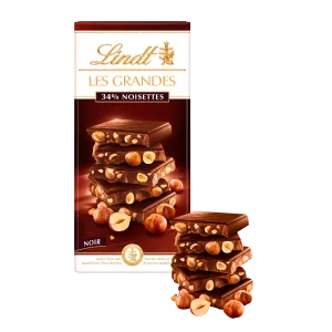 Tablette De Chocolat  Les Grandes Noir Noisettes  150 G - LINDT