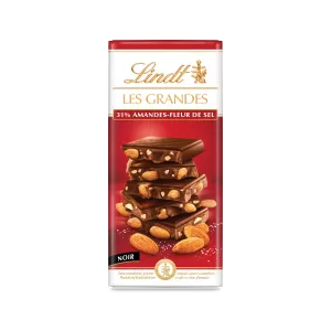 Tablette De Chocolat  Les Grandes Noir Amandes-fleur De Sel  150 G - LINDT