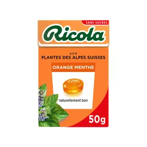 Bonbons sans sucre Orange Menthe 50g - RICOLA