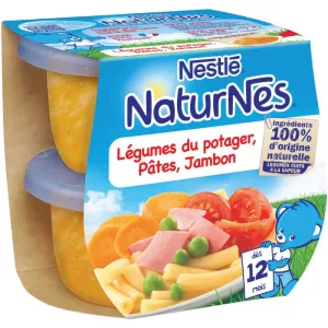 Pots of vegetables/pasta/ham from 12 months 2x200g - NESTLE