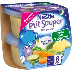 Sufuria puree na mboga 7 Miezi 8+ 2x200g - NESTLÉ