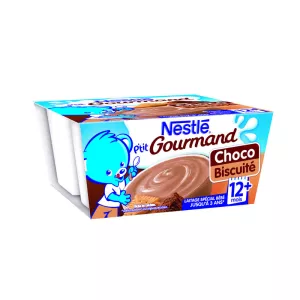 Dessert bébé choco-biscuité 12+ mois 4x100g - NESTLE