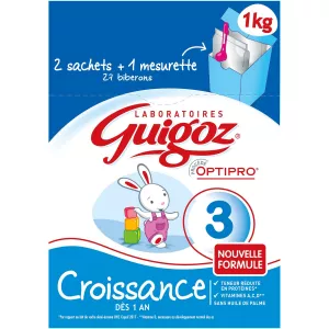 Lait en poudre bébé croissance 3ème âge dès 1an 2x500g - GUIGOZ