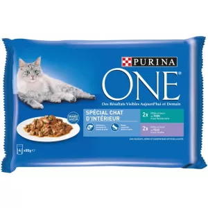 Pâtée pour chat spécial chat d'intérieur 4x85g - PURINA ONE