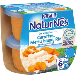 Selection bol carottes colin riz et touche de citron dès 6 mois 2x200g- NESTLE