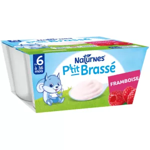 P'tit Brassé Desserts bébé 6+ mois framboise 4x100g - NESTLE - NESTLÉ