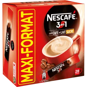 3 en 1 goût café au lait sucré x28 sticks - NESCAFÉ
