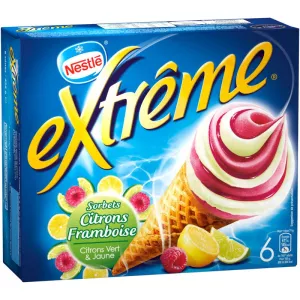 Sorbet-Hörnchen Zitrone & Himbeere Extrême x6 426 g - NESTLÉ