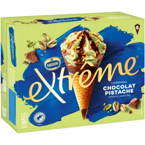 مخاريط مثلجة بالشوكولاتة والفستق مع قطع النوغاتين Extrême L'Original x6 - NESTLÉ