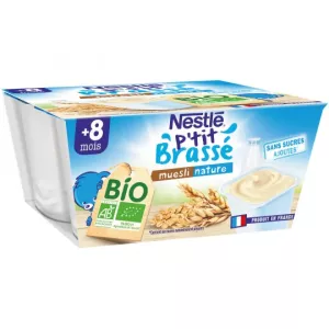 Organic baby dessert natural muesli from 6 months 4x90g - NESTLE