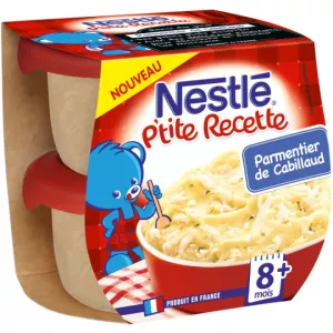Plat bébé parmentier de cabillaud dés 8 mois 2x200g - NESTLÉ