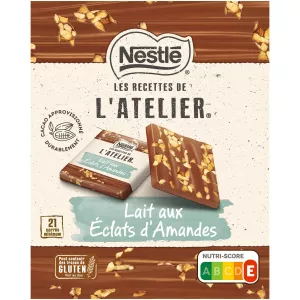 Carrés De Chocolat Au Lait Et éclats D'amandes 200g - LES RECETTES DE L’ATELIER NESTLÉ