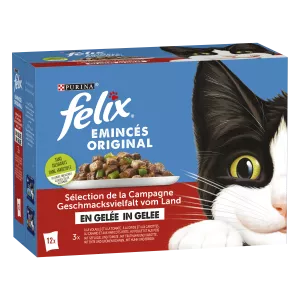 Pâtée Pour Chat Adulte En Gelée Emincés De Volaille & De Légumes 12x85g - PURINA FELIX