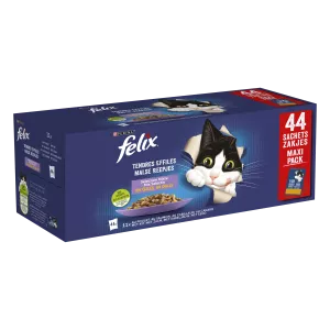 Pâtée Pour Chat Adulte En Gelée Effilés De Poulet, De Saumon, De Cabillaud & De Canard 44x85g - PURINA FELIX