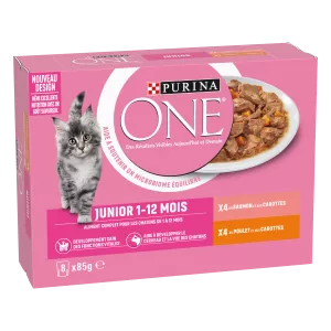 Pâtée Pour Chat Junior Au Saumon & Poulet 8x85g -  Purina