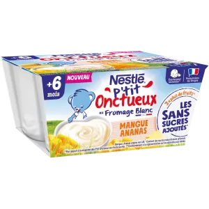 P'tit Onctueux au fromage blanc mangue ananas dès 6 mois 4x90g - NESTLE