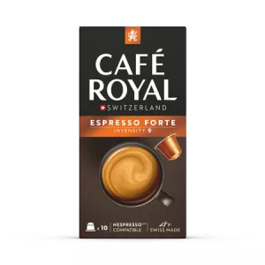 Coffee in strong espresso capsules compatible with Nespresso x10 - CAFE ROYAL