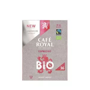 Kaffeekapseln Bio Espresso Intensität 7/10 X36 180g - CAFE ROYAL