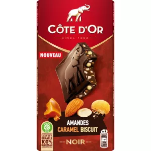 Tablette De Chocolat Noir Amandes Caramel Et Biscuit 170g - Cote D'or