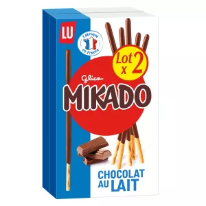 Biscuits Nappés Au Chocolat Au Lait Mikado 2x100g - Lu