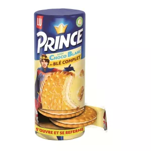 Biscuits Fourrés Au Chocolat Blanc Au Blé Complet Prince 300g - Lu