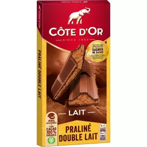 Tablette De Chocolat Au Lait Fourré Praliné Et Double Lait 200g - Cote D'or