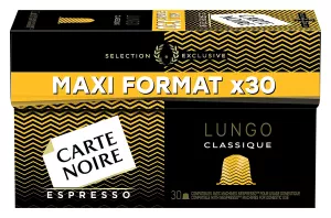 Classic Lungo Espressokaffee x30 Kapseln 168g - SCHWARZE KARTE