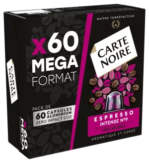 Capsules Café Espresso Intense Compatibles Nespresso; x60; 330g - CARTE NOIRE