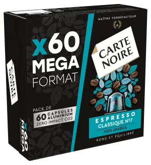 Capsules Café Espresso Décaféiné; x60; 330g - CARTE NOIRE