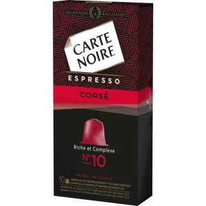 Café espresso corsé x10 capsules 53g - CARTE NOIRE