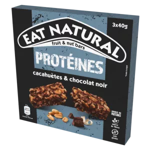 Barre Source De Protéines Cacahuètes Et Chocolat Noir 3x40g - Eat Natural