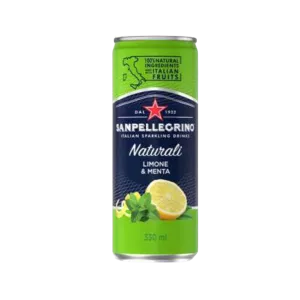 Maji ya Limone na Menta yenye ladha 6x33cl - SAN PELLEGRINO