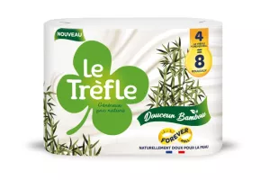 Papier Toilette Douceur Bambou 8 rouleaux - LE TREFLE