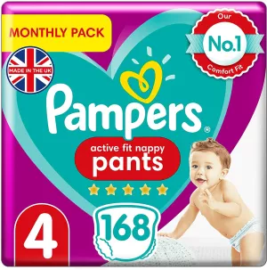 Active Fit couches-culottes taille 4 pack mensuel 168 couches - PAMPERS