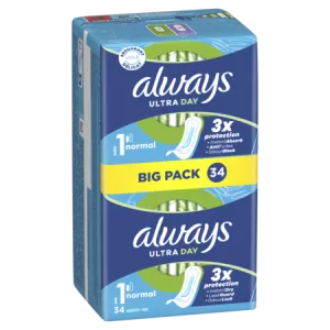 Serviettes Hygiéniques sans Ailettes Normal Taille 1 Ultra - ALWAYS