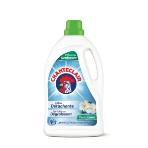 Lessive liquide ultra détachante enrichie au dégraissant musc blanc 1;8L - CHANTECLAIR