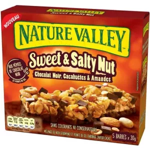 Barres Sweet & Salty Nut Chocolat Noir, Cachuètes et Amandes 5x30g - NATURE VALLEY