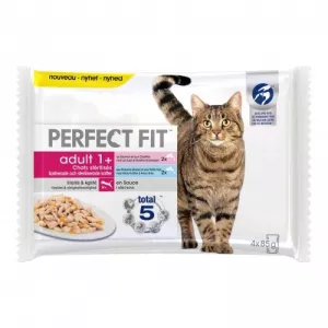 Buste pasto per gatti adulti sterilizzati pollo manzo 4x340g - PERFECT FIT