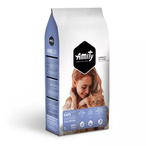 Paka ya watu wazima Kibble na salmoni 2kg - AMITY